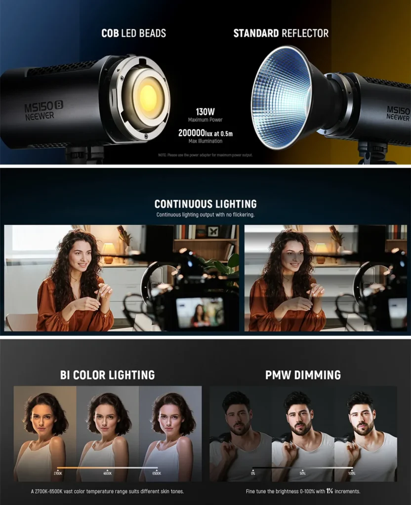 NEEWER MS150B 130W Bi-Color LED Video Light