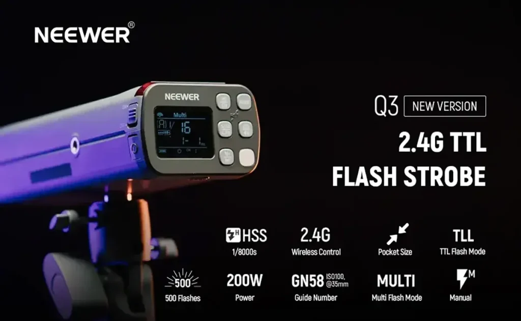 Neewer Q3 200Ws 2.4G TTL Flash Strobe (2nd Version)